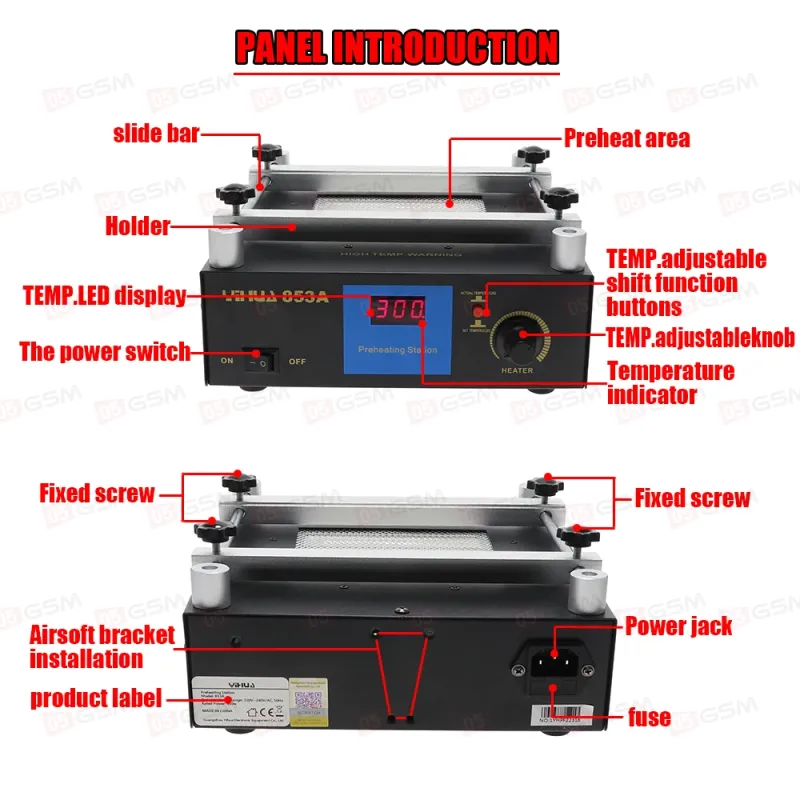 Нижний подогрев плат YiHua 853A (Керамический) фото в интернет-магазине 05gsm.ru